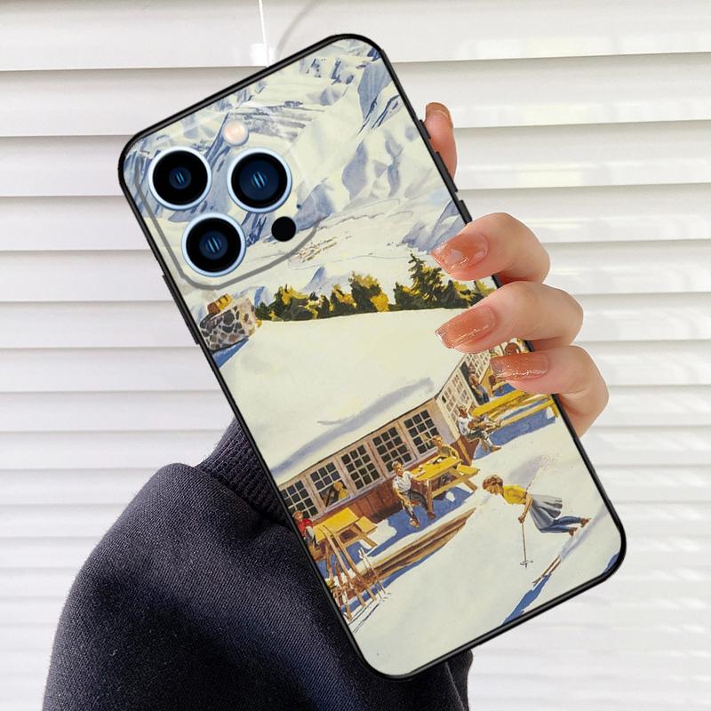 Skiing Snow Snowboard Ski Phone Cover For iPhone 16 15 12 11 13 14 Pro Max Mini X XR XS Max Plus Phone Case