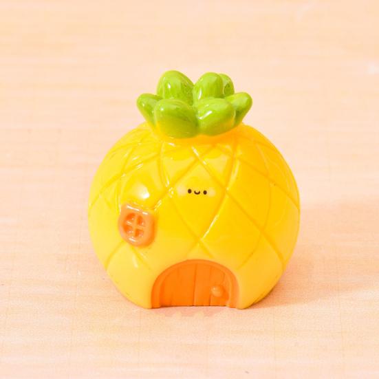 Mini House Micro Landscape Decoration Cartoon Tiny Fruit Shaped House Miniature Resin Figurine for Plant Pot Fairy Garden Accessory