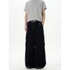 Kisko American Retro Washed Large Pocket Baggy Silhouette Cargo Pants Unisex Loose Straight Casual Wide-Leg Pants