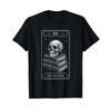 The Reader Gothic Tarotkarte Buch Lover Skull Bibliophile T Shirt Vintage Top For Everyday Wear Slightly Breathable