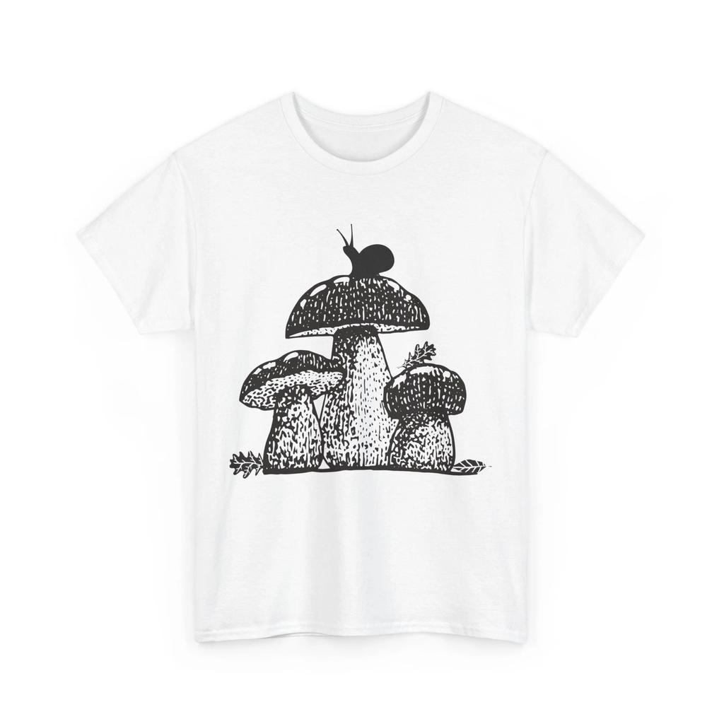Mushroom Shirt, Mushroom with Snail Mycology Lovers Mushroom Collector T-shirt