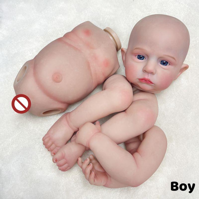 18-20palcový Cameron Reborn chlapec a dívka Celotělový měkký vinyl s 3D malovanými žilkami Viditelné realistické skutečné znovuzrozené panenky a sady nenabarvených panenek