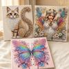 Home Wall Decoration Crafts Butterfly Faux Diamond Art Kit, Flower Peacock Hummingbird Pearl Kits for Adults 3D Sparkling Bead Painting Craft