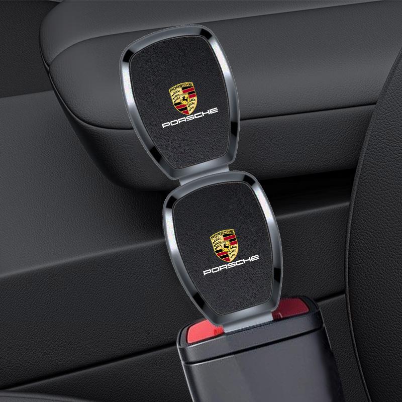 1PC Car Styling Seat Belt Buckle Safety Belts Extender Clip For Porsche Panamera Cayenne Taycan 911 718 Macan Carrera-GT 928 968