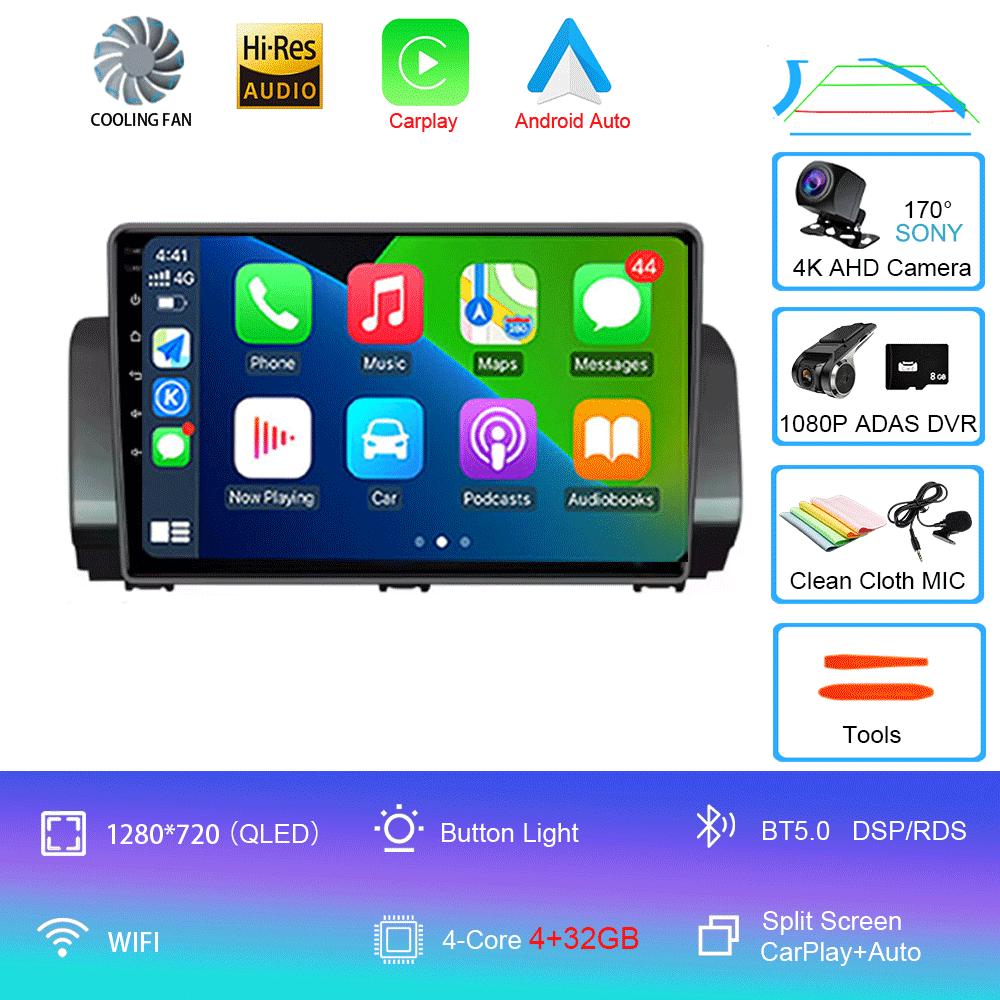 For Renault Sandero 2021 Car Radio Stereo Multimedia Video Player Navigation GPS CarPlay SWC 9" IPS DSP WIFI BT Android 14 Auto