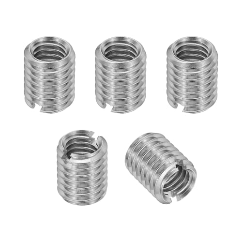PATIKIL Insert Nuts, 5pcs M8 x M6 x 10mm, Reducer Nuts, Insert Nut Sleeves, Self-Tapping Embedded Nuts, 316 Stainless Steel, Slotted, for Screw Repair