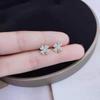 Four-Leaf Clover Earrings Simple Fashion Ladies Earrings Small Advanced Sense Of Rhinestone Earrings