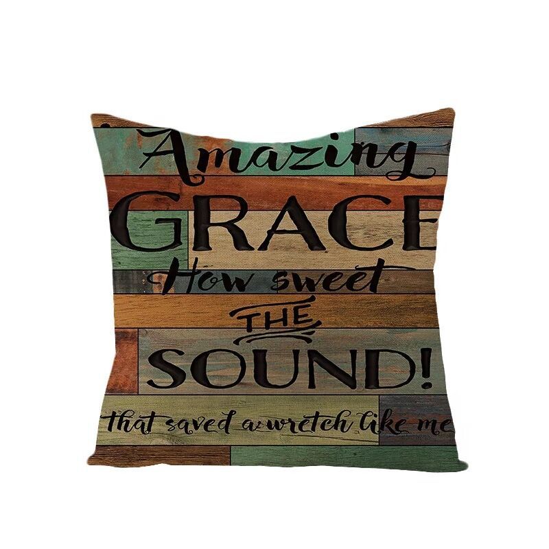 Industrial Style Retro Letter Linen Pillowcase Home Sofa Pillowcase