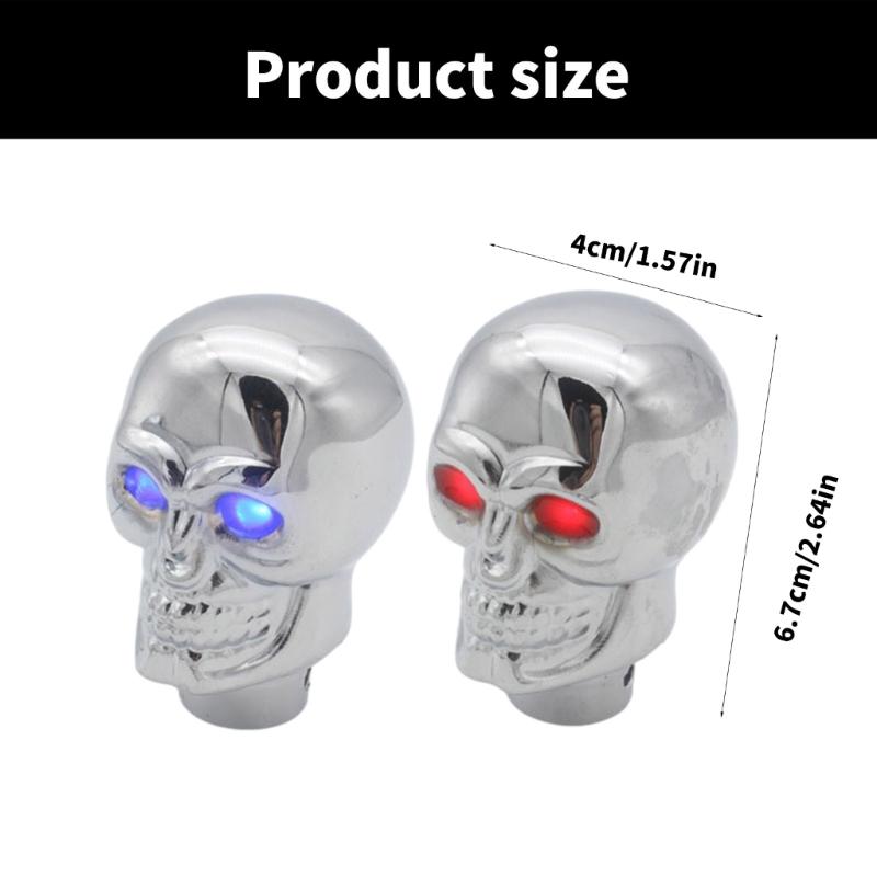 Unique Skull Head Gear Shifts Knob Shifter Lever with Adjustable LED Light for Manual Transmission Car Inner Enhancement