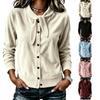 Women's Corduroy Button Knit Sweater - Versatile Casual Top for Everyday Wear