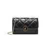 New black chain rhombus small square bag, high-end single shoulder armpit bag, fashionable, casual and simple.