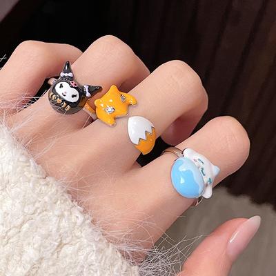 Cartoon Kulomie Fox Cute Style Open Ring Personality Student Sweet Cool Niche Hottie Ring Female