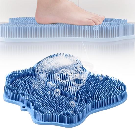 Silikon Badebürste mit Saugfußbasis Fußmassagegerät Schrubber Weiche Borsten Massagebürste Vielseitiger Rückenschrubber