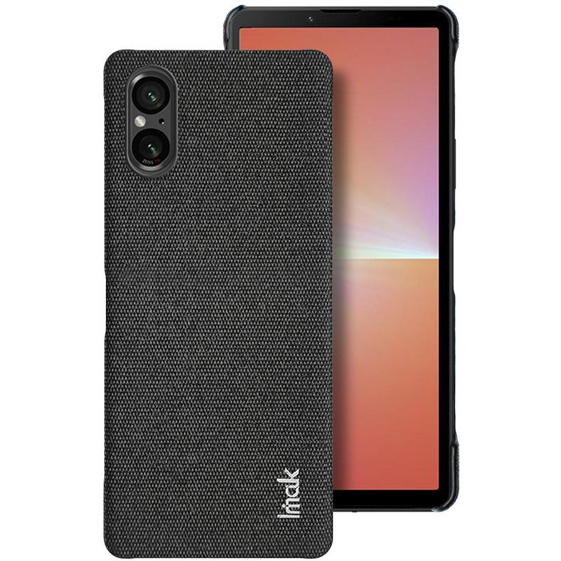 IMAK Ruiyi Series for Sony Xperia 5 V Case Cloth Texture Shell Shockproof PU Leather+PC Cell Phone Cover