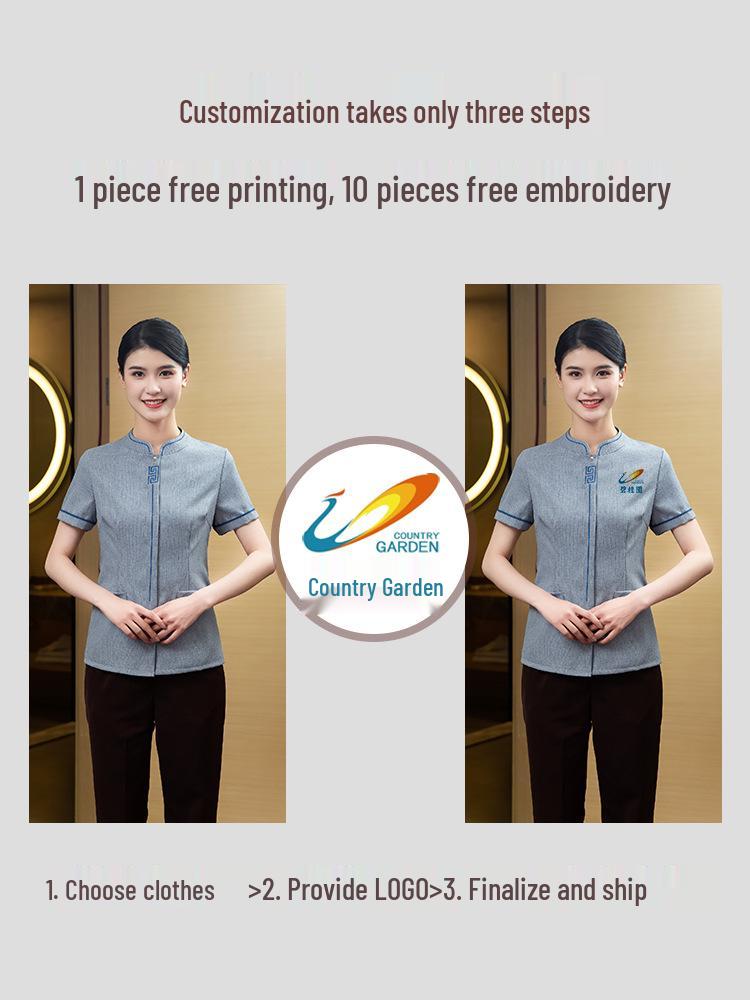 Short Sleeve Summer Cleaning Uniform for Hotel & Guest Room Staff
