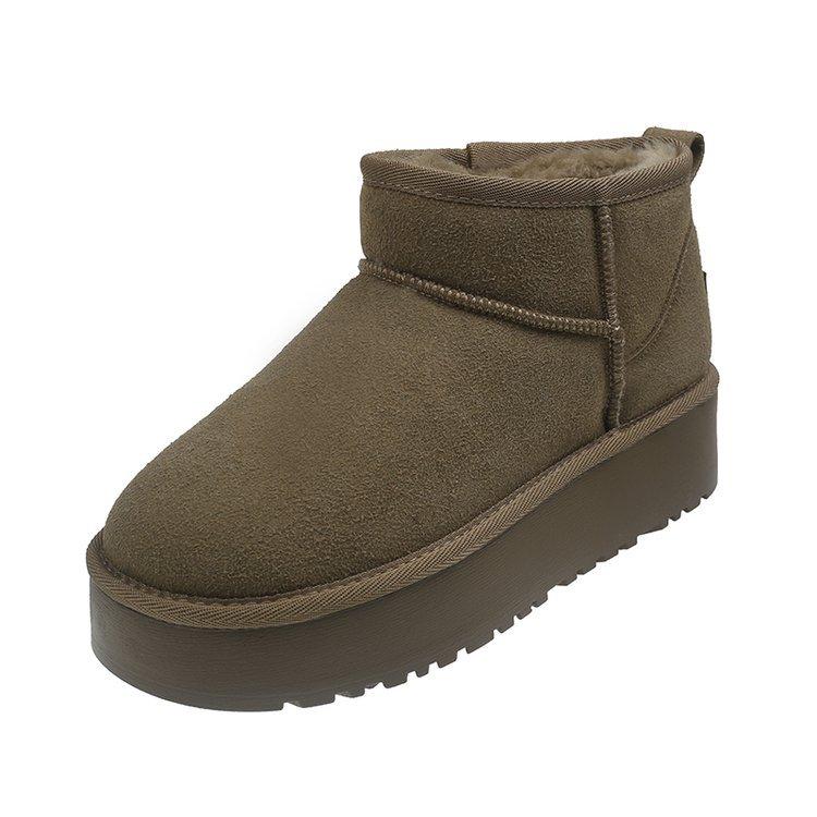 

Zhou Dongyu of the same style~ Ziyanjia wool integrated warm thick-soled snow boots women s 2025 winter new short cotton shoes 40