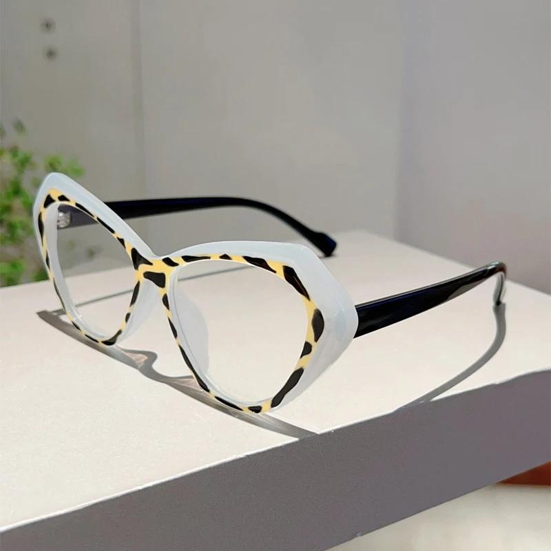 Fashion Cat Eye Glasses Women New Fashion Multi-color Rim Eyeglasses Trendy Chic Design Blue Light Blocking Eyewear