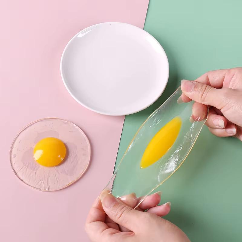 Funky Egg Squishy Ball Clear Squeeze Splat Ball Easter Basket Fillers Squishies Fun Toy Anxiety Reducer for Kids Adults