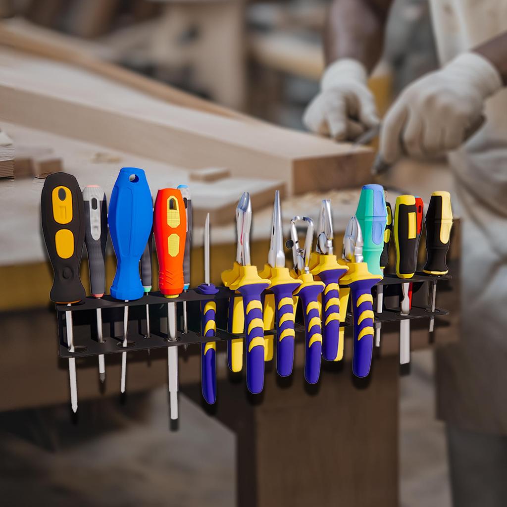 Wall-Mounted Heavy-Duty Metal Tool Holder & Storage Rack Space-Saving Storage for Pliers & Screwdrivers Perfect Gift for Men/Fathers