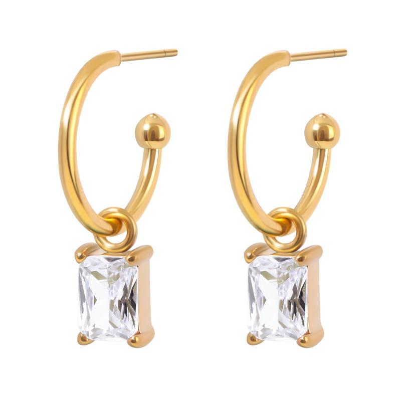 

Модные простые изумрудные серьги для женщин, ретро-серьги с квадратным цирконием, французские высококачественные серьги