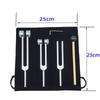 Tuning Fork Set with Silicone Storage and Made of Aluminum Ideal for Music Science and Sound (3 forks 128Hz, 256Hz, 512Hz) Hammer, Base, Pouch,
