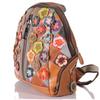 Damen Leder Patchwork Rucksack – Blumen-Design