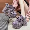 New Women Winter Warm Chunky Sneakers Thick Bottom Shoes High Platform Vulcanize Shoes Autumn Bling Casual Sports Dad Shoes 8CM