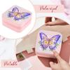 PU Special Shaped Butterfly Diamond Jewelry Case Mosaic Craft Set Diamond Painting Jewelry Display Box for Necklaces Earrings