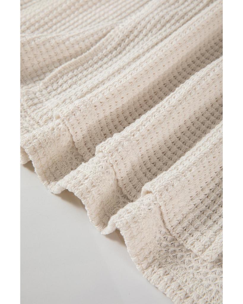 Azura Exchange Apricot Waffle Knit Splits Batwing Sleeve Oversized Top