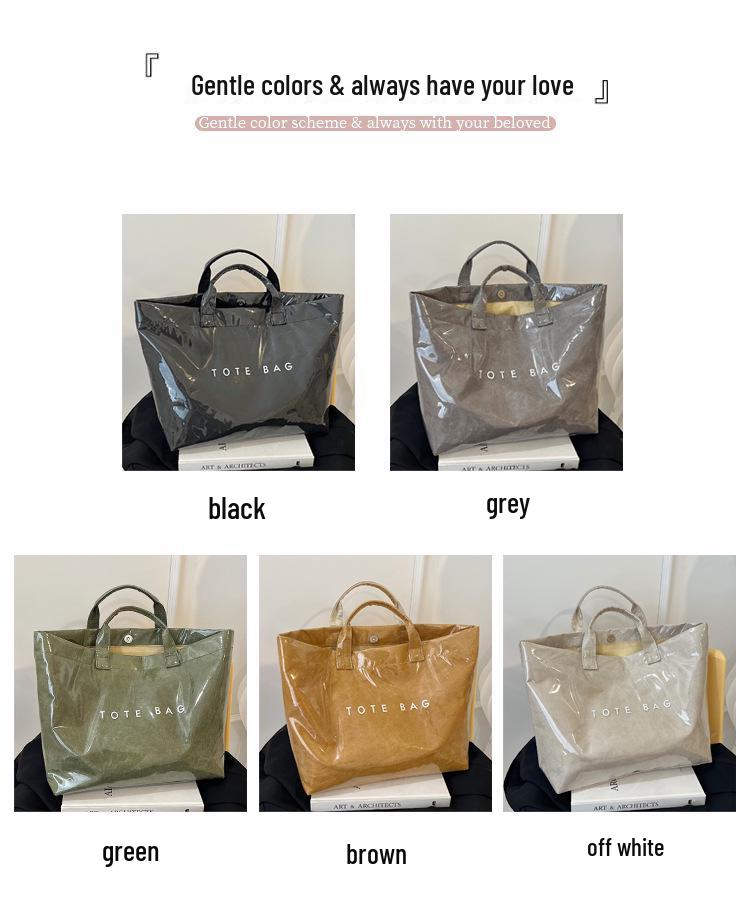 Borsa Tote da Donna di Alta Gamma in Carta DuPont: Borsa a mano casual di grande capacità, elegante e versatile