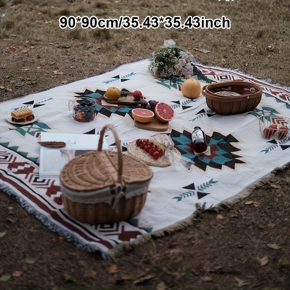 1ks Vodotěsná pikniková podložka - Odolný polyester s diagonálními pruhy, Lze prát v pračce, Ideální pro kempování a venkovní dobrodružství, Kempingové příslušenství