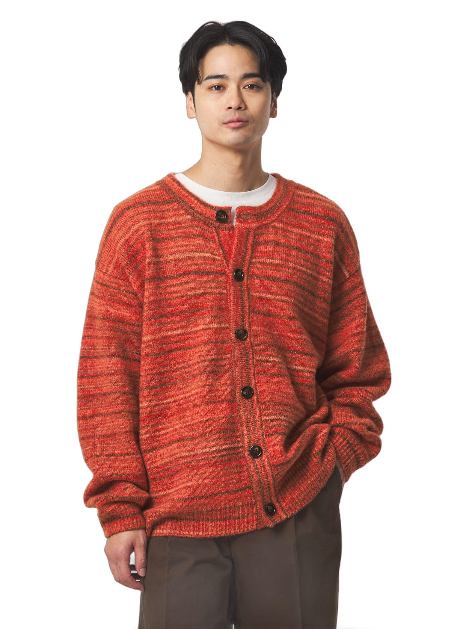 

Кардиган с круглым вырезом в стиле касури, эксклюзивный для веб-сайта United Arrows Green Label Relaxing GLR or 32286000000 4570 ОРАНЖЕВЫЙ (45) L