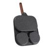 Egg Frying Pan 3 Section Stick Proof Flat Bottom Breakfast Cooking Pan with Heat Resistant Handle for Steak Omelette Black
