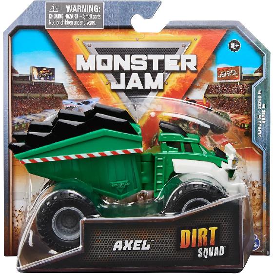Monster Jam Dirt Squad 2022 Аксель Самосвал (зеленый) 1:Масштаб 64, литой
