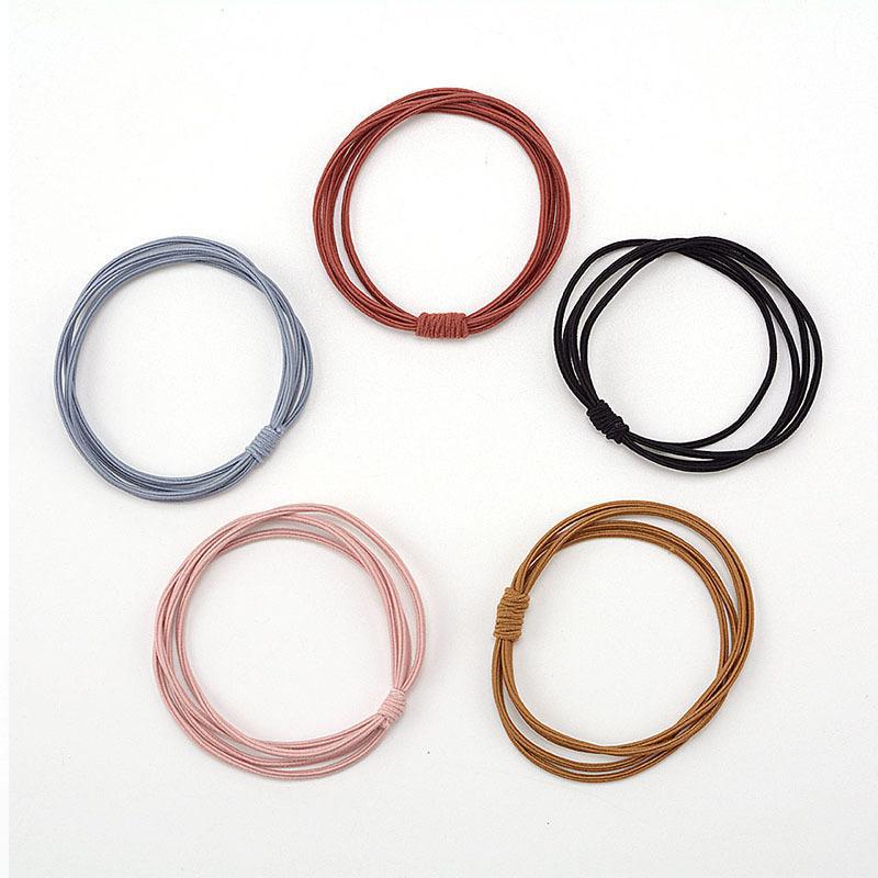 5Pcs/Lot Hair Ropes Women Girls Simple Basic Elastic Hair Rubber Bands Headwear Solid Color Headband Fashion Hair Accessories