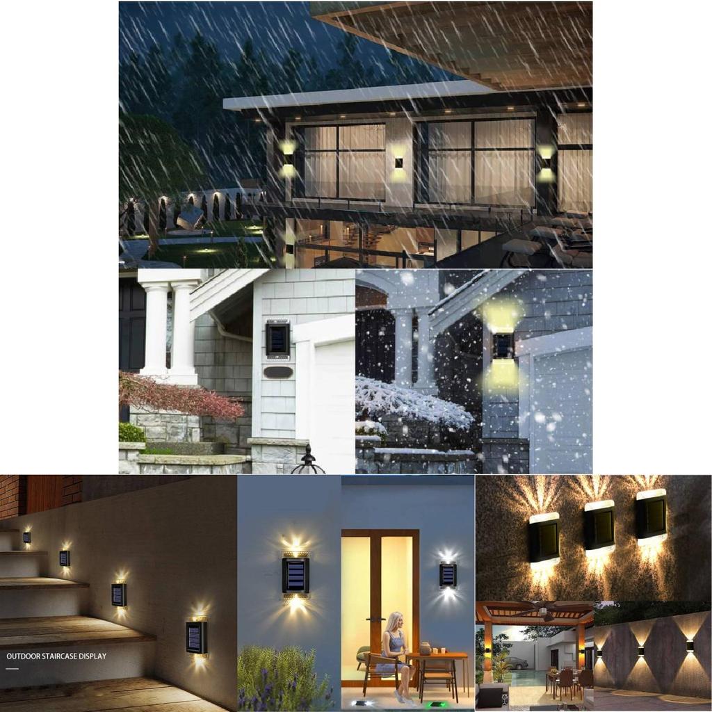 Innovative Solar Powered Dual Head Led Wall Light For Outdoor Garden And Patio Use