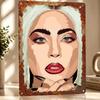 Lady Gaga Portrait Illustration Personalized D Textured Metal Poster Wall Art Vintage Tin Signs for Home Decorations Room Decor