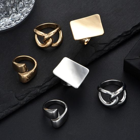 3Pcs Minimalist Cross Knot Ring Set Textured Chunky Stackable Rings for Women Modern Statement Jewelry Elegant Gift for Parties Daily Wear.
