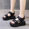 Platform sandals women's 2025 summer new Korean version Velcro fashion outer wear inner height increase muffin Roman shoes
