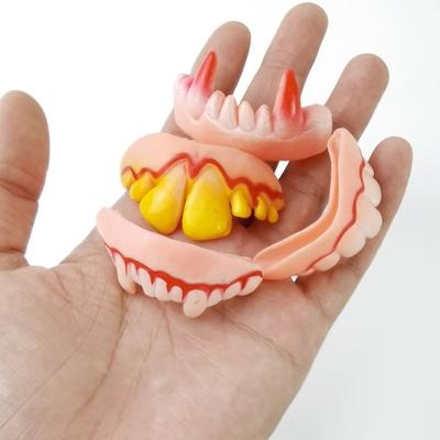 12Pcs Halloween Funny Gnarly Teeth Gag Tooth Cosplay Ugly Fake Tooth Vampire Denture Party Costume Pos Props Trick Toys