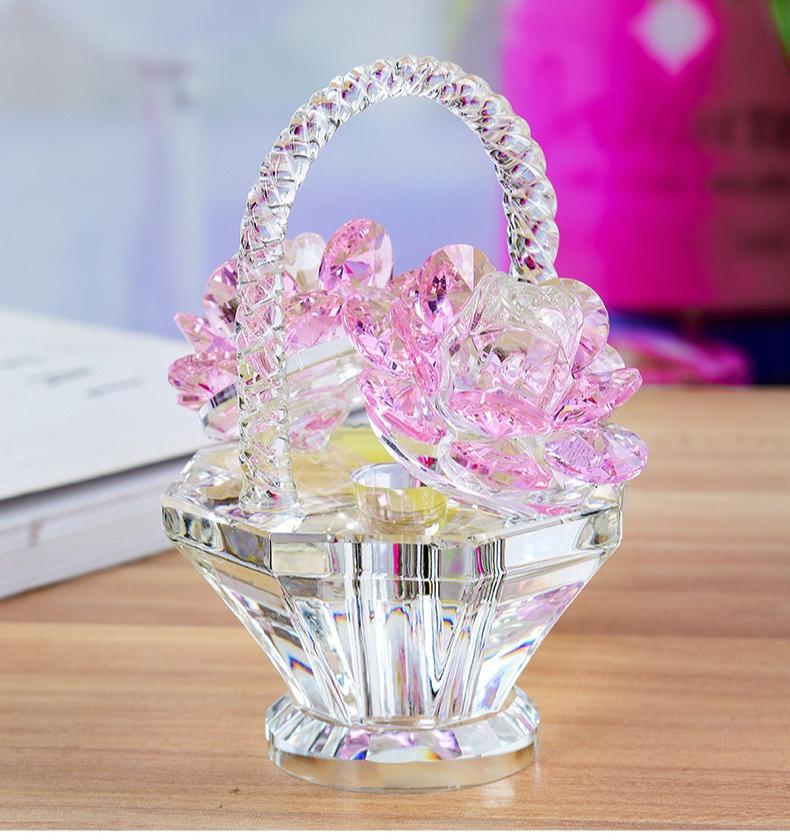 Creative Crystal Flower Basket Ornaments, Living Room Wine Cabinet, Wedding Gifts, Teacher's Day Gifts,table, Car Ornaments