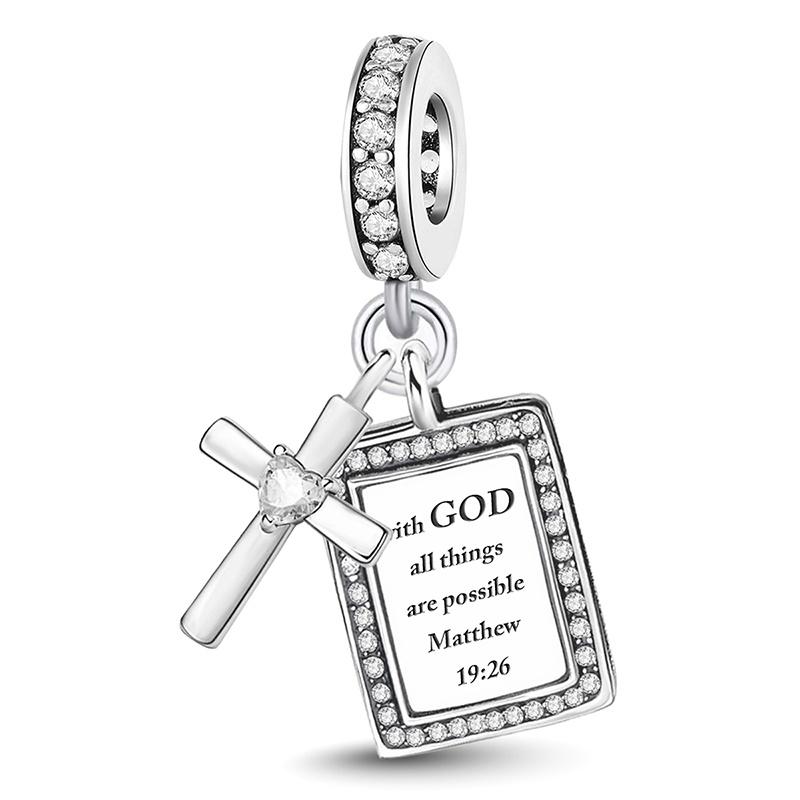 Copper Cross Angel Devil'S Eye Series Charms Beads Fit Diy Bracelet Bangle Making Gift Of High Quality Jewelry