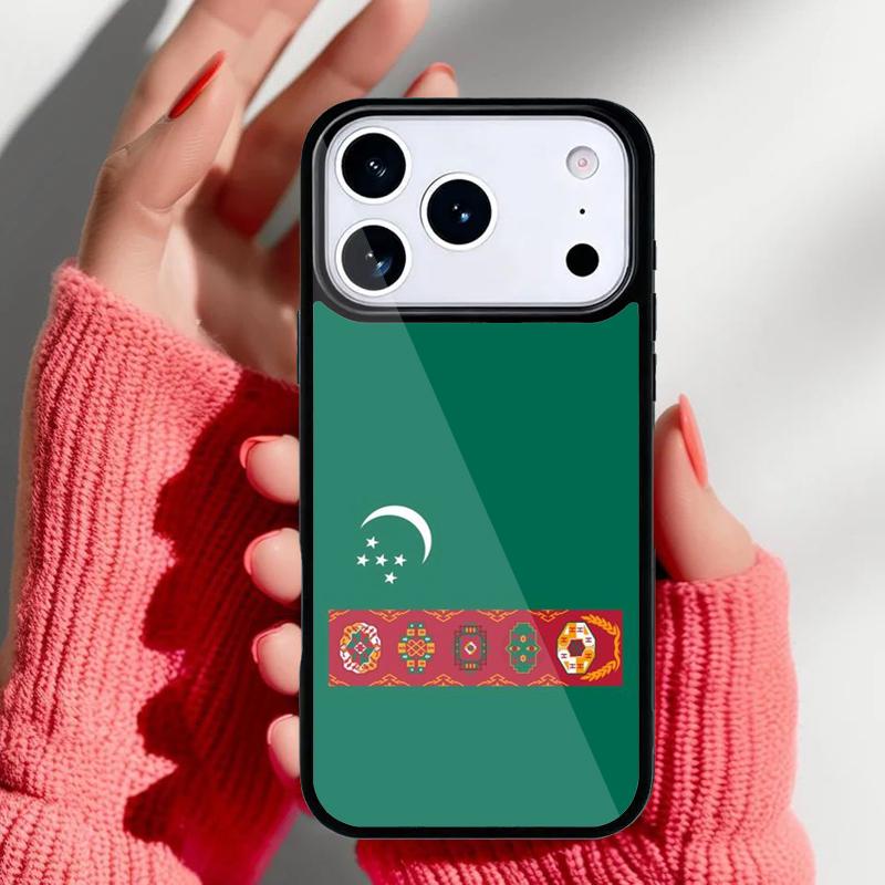 Turkmenistan Flag Soft Phone Case for iPhone 17 Air 16e 15 14 13 Pro Max Back Cover for 12 11 Pro Coque