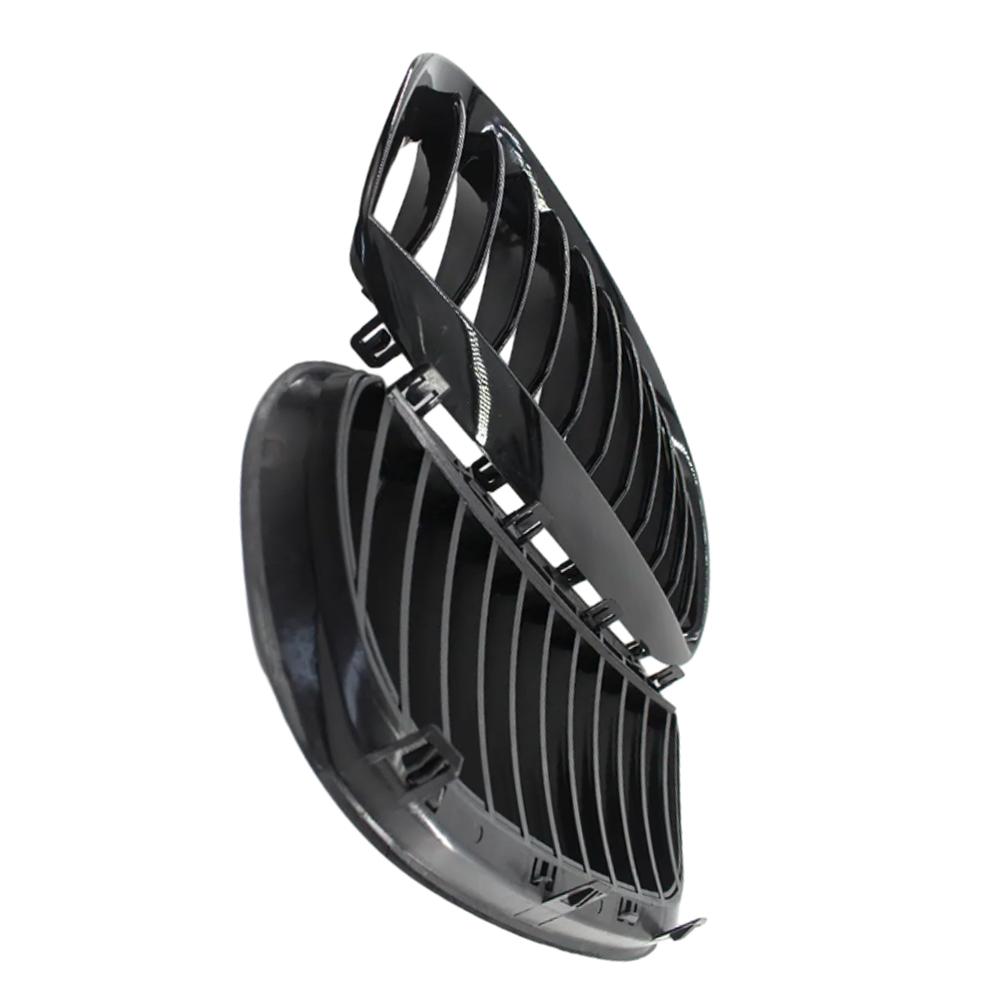 2 adet Ön Tampon Böbrek Izgara Izgara Parlak Siyah Yarış Izgaraları BMW E63 E64 650i M6 2004 2005-2010 için 51137008915 51137008916