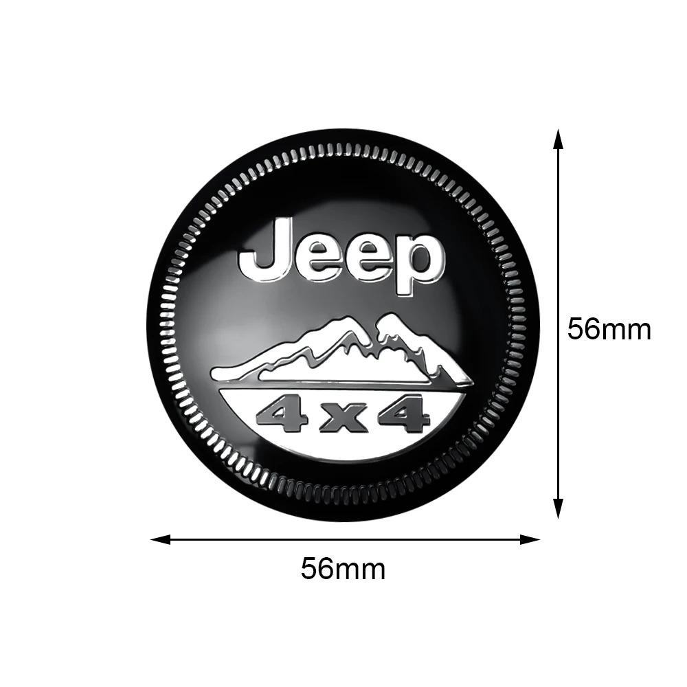 4 pieces 55/60MM car hub caps car badges tire center cap badges for Jeep JPB Renegade Wrangler JK Compass Grand Cherokee Gladiat AMV1