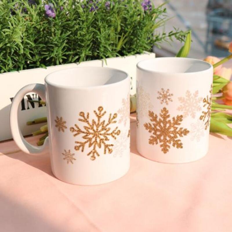 bh210-Design Mug 2p-Gold Snowflake