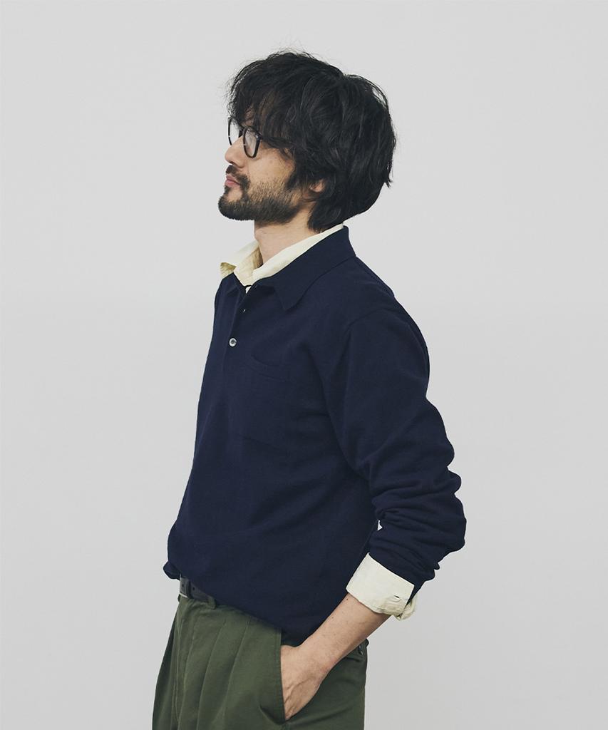 Geonjiulleunseu Cashmere Blend Pocket Collar Knit - Navy