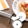 1 Stück Pizzaschneider mit Doppelrad, scharfer Pizzaschneider mit Doppelrad-Trommel, Hand-Pizzaschneider aus Edelstahl, für Bäckereien, Kuchen, Waffelteig und Kuchen