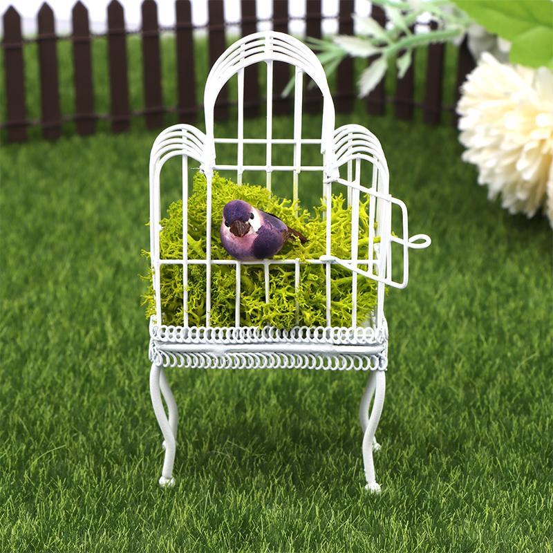 

1:12 кукольных мини-железных художественных птичьих клеток, модель кукольного домика, миниатюрный скворечник, садовый декор, игрушка, кукла, микросцена, строительный реквизит белый
