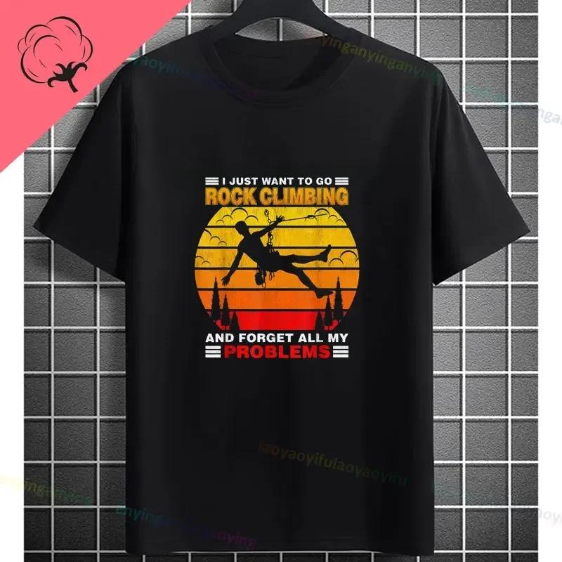 Rock Climbing Climber Bouldering Graphic Design Tshirt Pure Cotton Casual Shortsleev Outdoor Clothing Unisex Clothse
